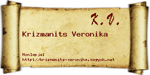Krizmanits Veronika névjegykártya